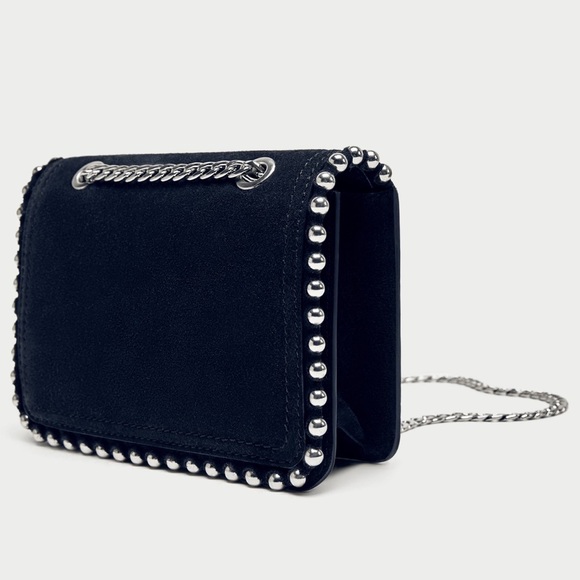 Zara Handbags - ZARA | Mini Genuine Suede Studded Crossbody